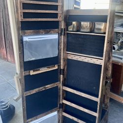 Rustic Mirror Jewelry Armoire. 