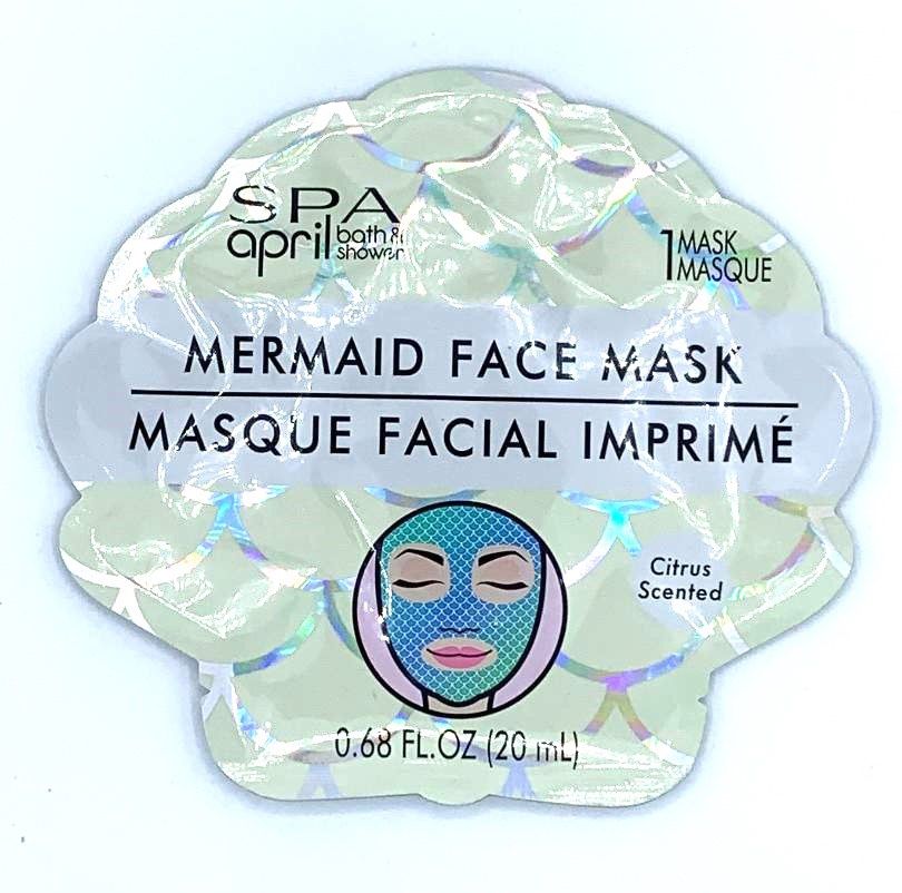 Spa April Bath & Shower Mermaid Paper Face Mask Citrus Scented