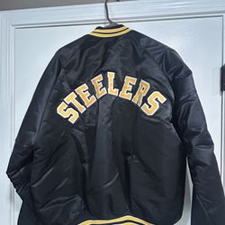 Vintage Satin Steelers Jacket XL