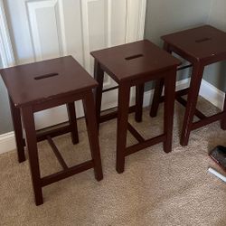 3 Piece wooden stools