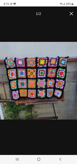 Handmade Crochet Granny Square Blanket