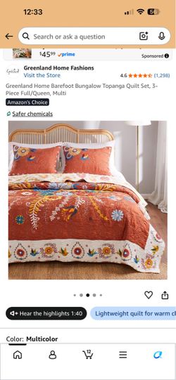 Greenland Home Barefoot Bungalow Topanga Quilt Set Full/Queen