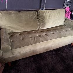 Apple Green Velvet Couch