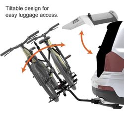 HYPERAX Volt 2_1.25" -E Bike Hitch Mounted Platform Style 2 Bikes Carrier for Car, SUV, Trucks, Sedan, Tilting e-Bike Rack for Hitch Fits Up to 2 X 70