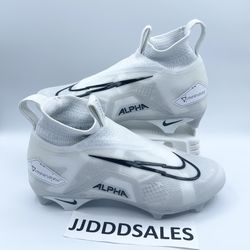 Nike Alpha Menace Elite 3 White Pure Platinum Football Cleats CT6648-109 Men’s Size 9  New 