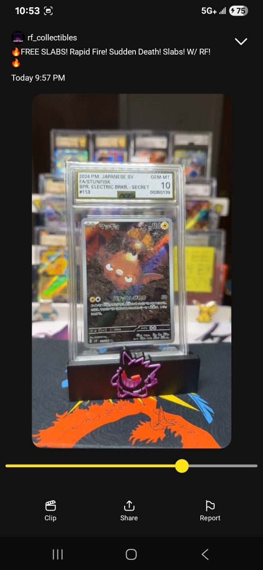 Pokémon card graded 10.