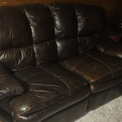 Reclining Leather Couch