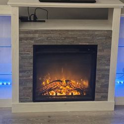 Fireplace TV Stand with LED Lights 