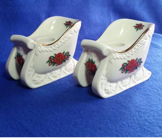New in box Princess House sleigh candleholders