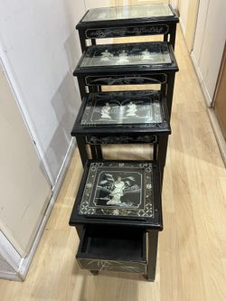 Set Of 4 Oriental Nesting Tables 