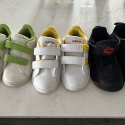 All 3 pairs $30  is like new  sizes adidas both 6k Jordan 6c 