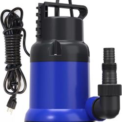 ZHUOLIN 1HP Sump Pump - Submersible Utility Water Pump Portable Transfer Electric Water Sump Pumps for Swimming Pool Draining Garden Spa Hot Tub Pond 