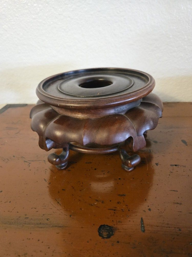 Antique Chinese Hardwood Base, Stand.