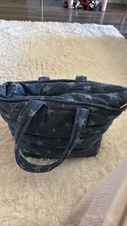 X LARGE QUILTED DENIM TOTE