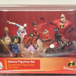 Disney Pixar Incredibles 2 Deluxe Figurine Set 10 Pc. Action Figures -BNIB!!