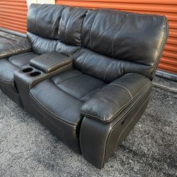 Grey Leather Sofa Recliner