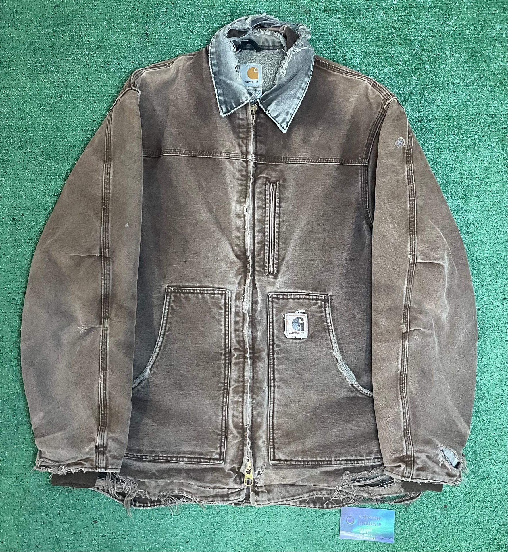Vintage Carhartt dark brown sherpa lined jacket