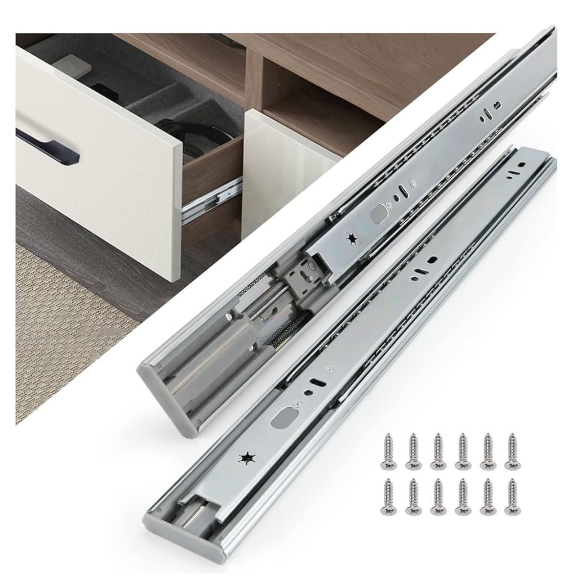 Homdiy 18 Inch Soft Close Drawer Slides 5 Pairs Side