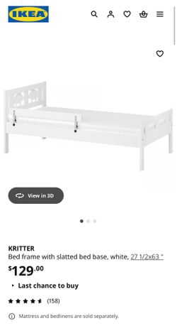 IKEA - KRITTER Bed Frame - White