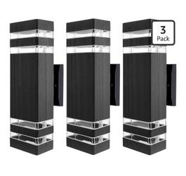 Outdoor LED Wall Lights – 3 Pack – New – $30