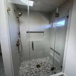High end shower glass