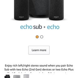 An Alexa Soundsystem with sub into second generation speakers