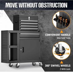 New-5 Drawer Rolling Tool Chest, 3-in-1 Assembled Tool Cabinet