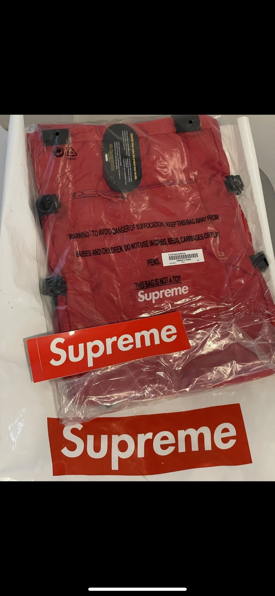 Supreme Tote Backpack Red Royal Box Logo (New) 2019 (100% Authentic) Ships Fast!