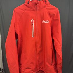 Coca-Cola Red Softshell Jacket w/ Zip-Off Hood – Size L – Promo/Collector