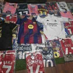 Soccer jerseys are different Sizes And Teams