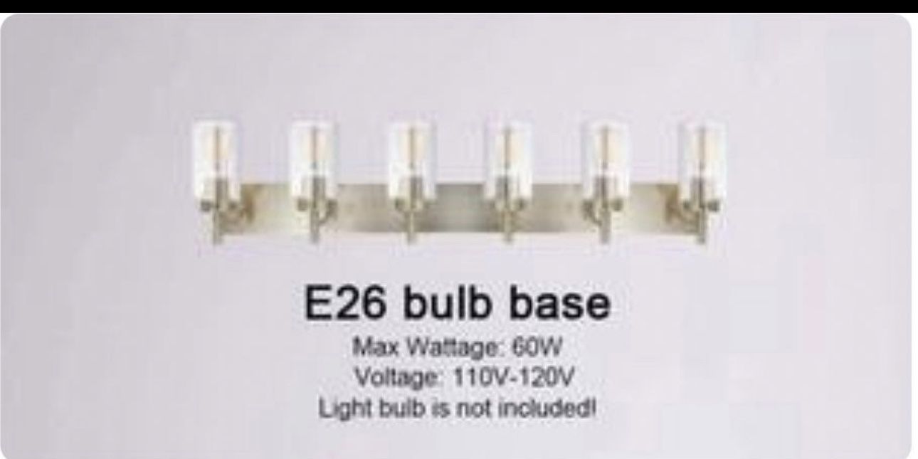 6-Light Bathroom Vanity Light Fixture Black Modern Wall Lighting with Clear Glas