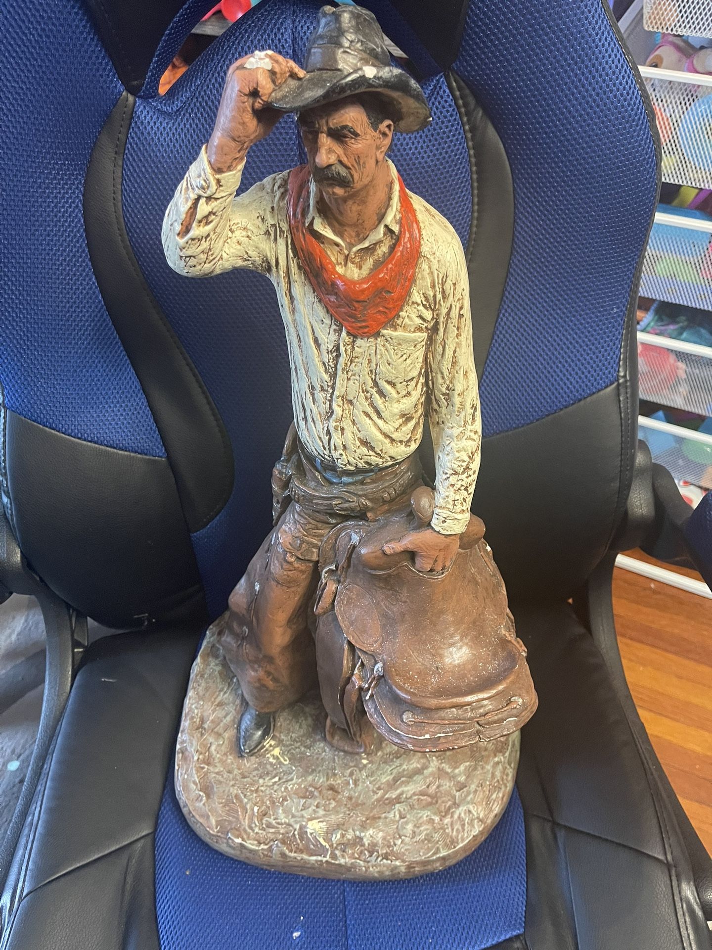 Michael Garman Sculpture "Drifter" in good condition High 11 inc price negotiable Signed 1968 Western Cowboy Americana. with some small lack of color 