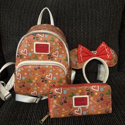 Christmas Disney Loungefly With Ears And Wallet
