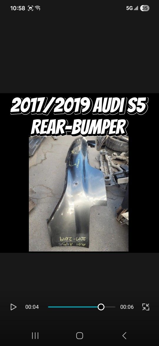 2017/2019 Audi S5 Rear Bumper Cover 