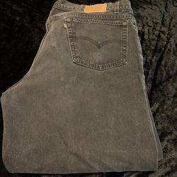Mens Vintage 2001 Levis Black Denim 44x30 545 Jeans