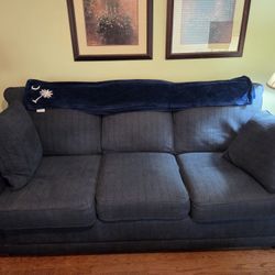 Lazy Boy Blue Fabric Sofa