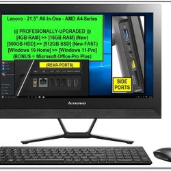 ☆ All In One (AIO) Computer | Lenovo 21.5" 16GB-RAM 512GB-SSD | Win11-Pro + MS-Office Pro-Plus