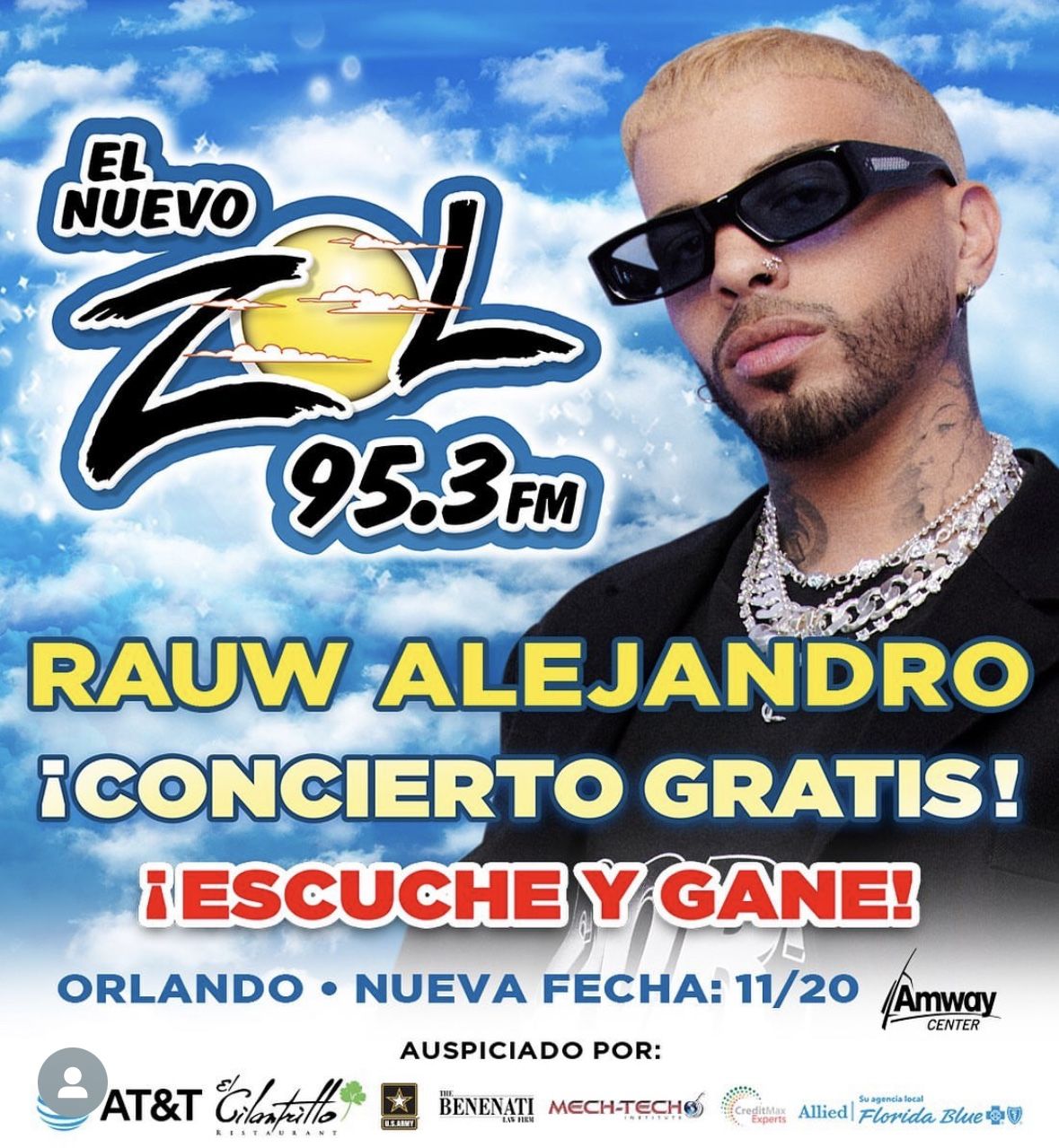 Rauw Alejandro Concert Tickets 11/20 Anyway