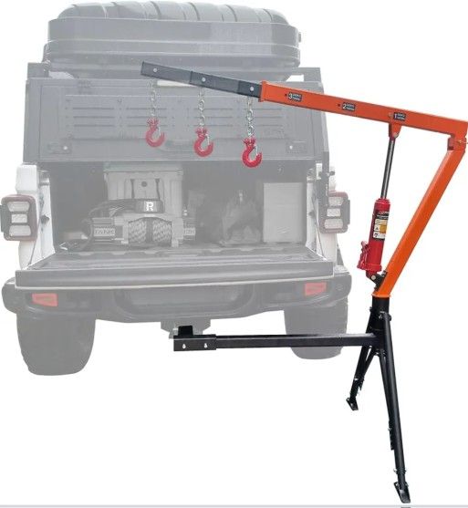 Pismire 1500 lb Stretchable Truck Crane, with Three Boom Capacities of 750 lb, 1000 lb and 1500 lb, is Used for Lifting Cargo in Industry Z1