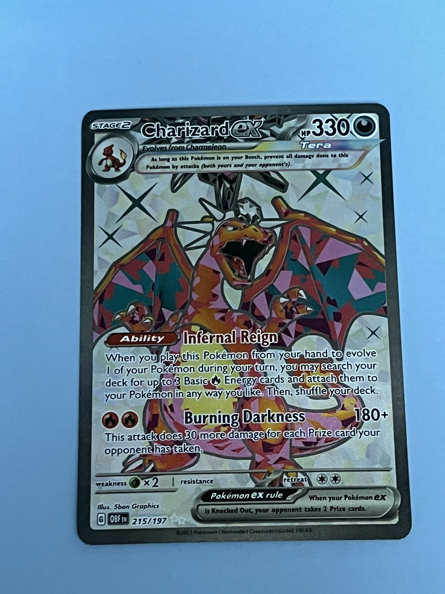 pokemon card 215 197 Pokmon TCG Charizard EX 215/197 Obsidian Flames Full Art NM True Believers Gaming and Collectibles proof acrylic case and featuring a striking image of the captivating character Charizard ex 215/197 (CGC Pristine