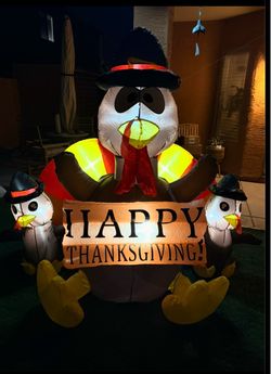6 Ft Light-Up Thanksgiving Turkey Inflatable