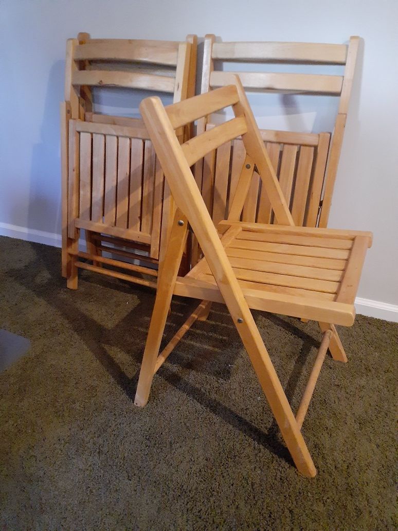 Solid Wood Folding Chairs (4)