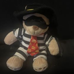 McDonalds 2005 Build A Bear HAMBURGLAR Bear 8" Plush