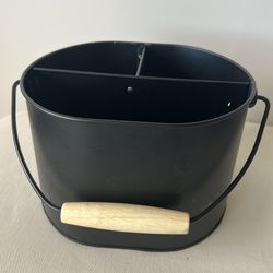Black Napkin and Utensil Holder