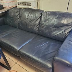 Black Leather Sofa 