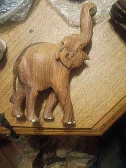 Hand carved elephants