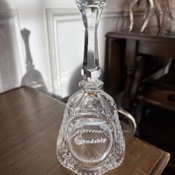 Vintage Artmark 24% Lead Crystal "Friendship" Bell- perfect condition! 8” tall.