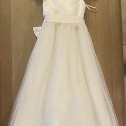 David’s Bridal Ivory Satin Dress with Tulle Skirt. Back zipper; fully lined. I have 2 dresses. Girls, Size 10 and 12.  Communion Dress