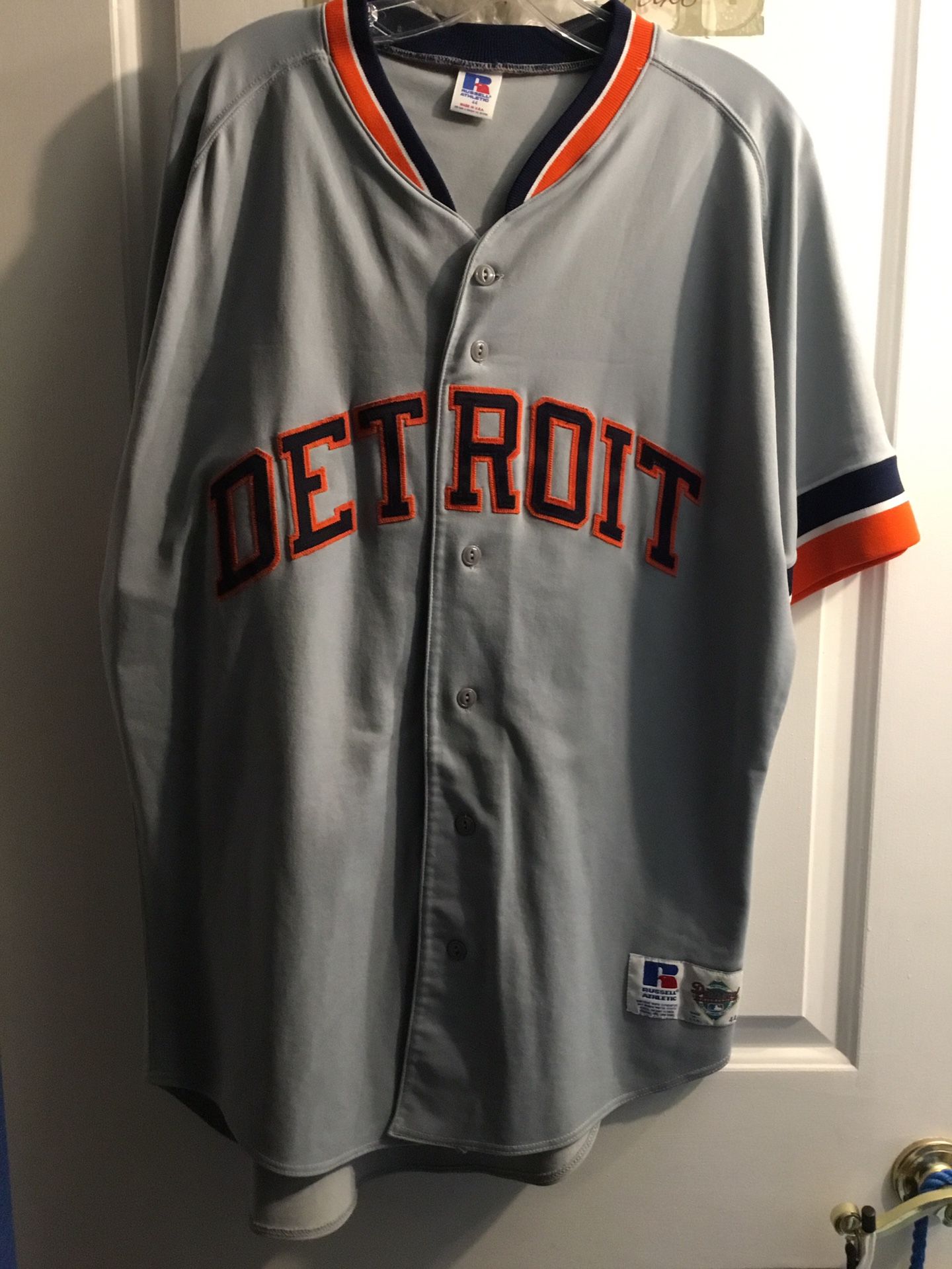 Grey Vintage Detroit Tigers Baseball Jersey - 44
