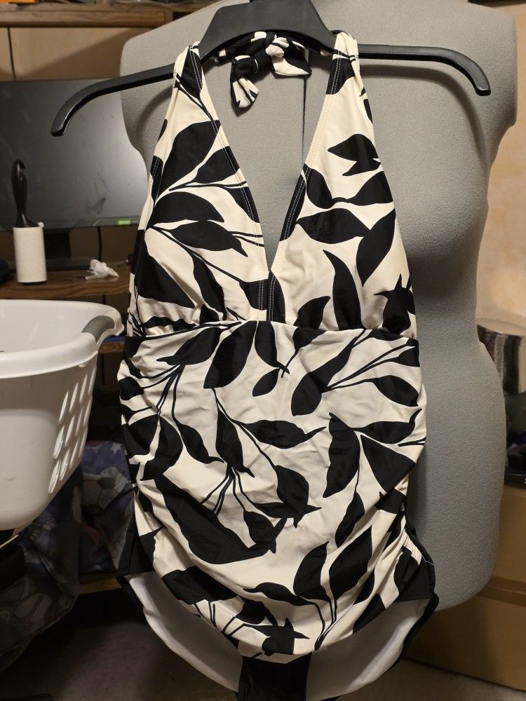 Black and White One Piece Swimsuit